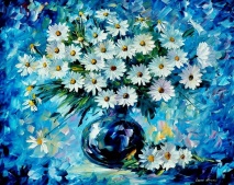 КАРТИНА ПО НОМЕРАМ. Ромашки в вазе /40х50/