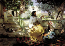 Картина на холсте &quot;ХРИСТОС У МАРФЫ И МАРИИ&quot; Семирадский Генрих (1843-1902)