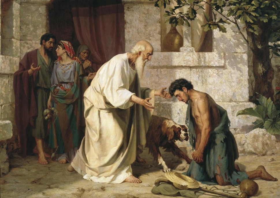 Картина на холсте &quot;БЛУДНЫЙ СЫН&quot; Лосев Николай Дмитриевич (1882)