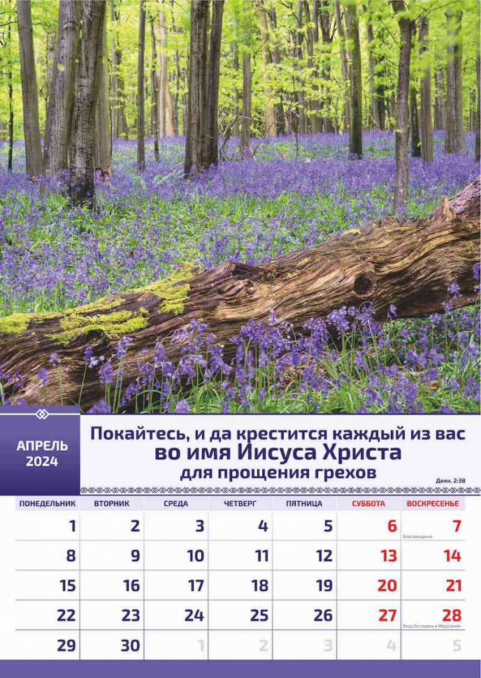 Перекидной календарь 2024: Слово Божье в каждый дом (6 листов)