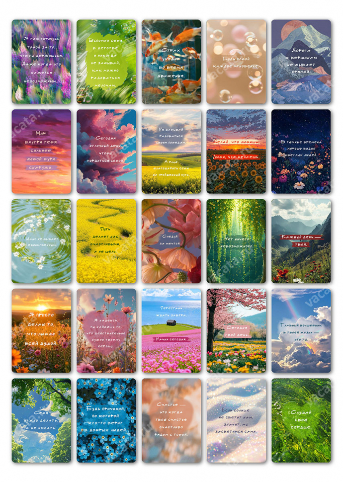 Мотивационные мини-открытки &quot;СЛЕДУЙ ЗА МЕЧТОЙ&quot; /25 шт/