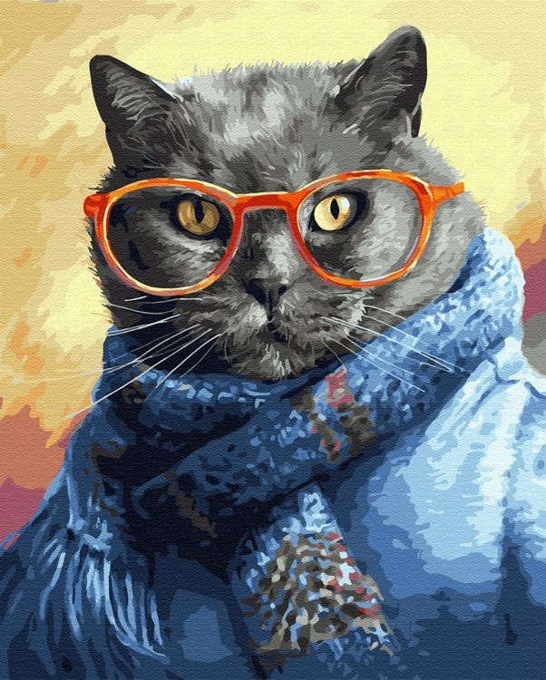 КАРТИНА ПО НОМЕРАМ. &quot;Кот ученый&quot; /40х50/