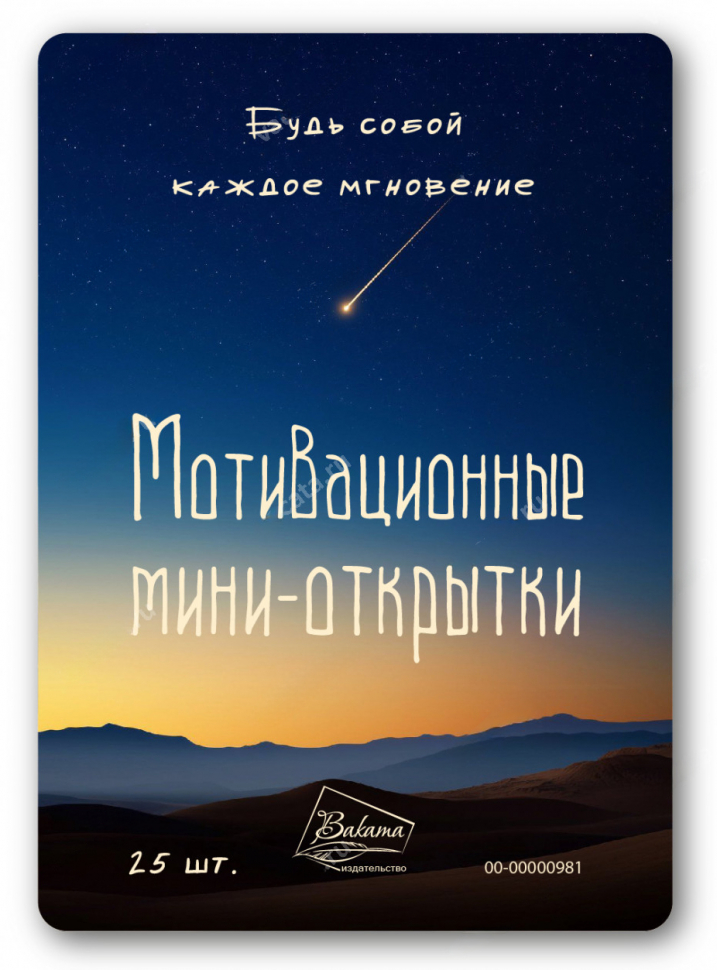Мотивационные мини-открытки &quot;БУДЬ СОБОЙ КАЖДОЕ МГНОВЕНИЕ&quot; /25 шт/