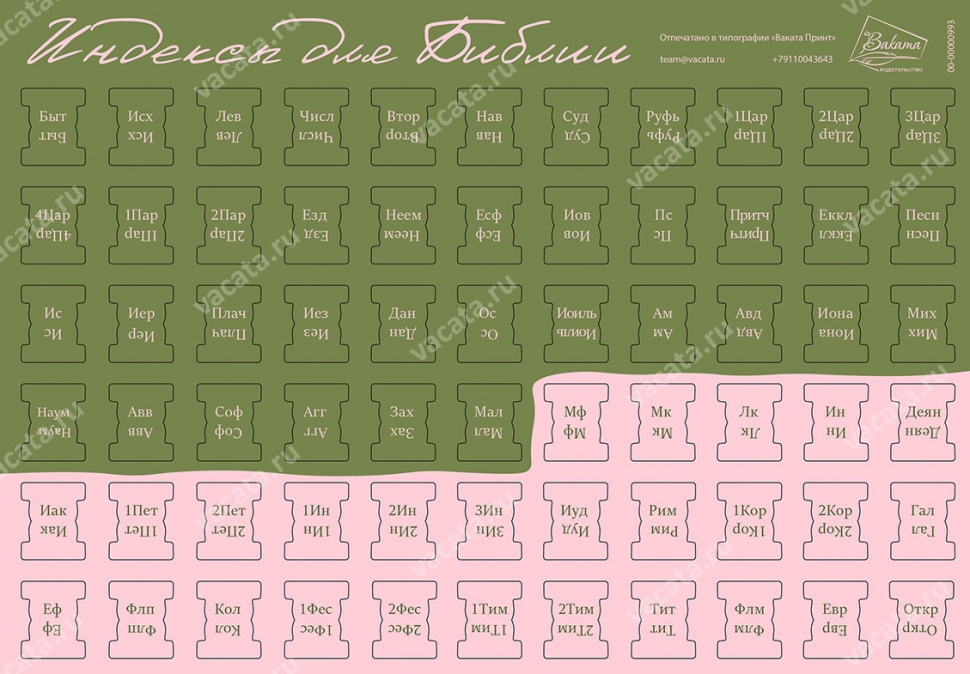 ИНДЕКСЫ ДЛЯ БИБЛИИ. Расцветка 10