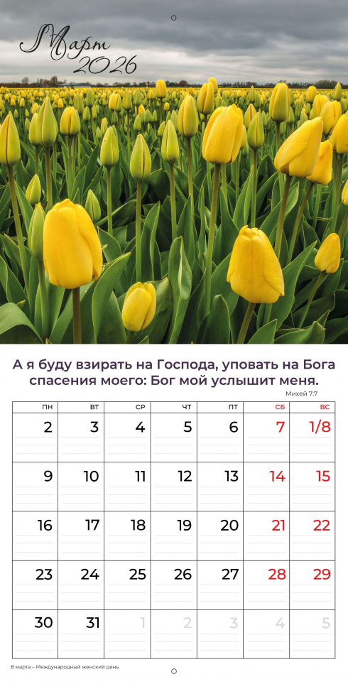 Перекидной календарь 2026: Природа славит Творца /Библейская лига/