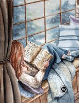 Открытка 105x140: Девушка и книга