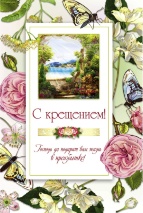 Открытка одинарная 10x15: С Крещением!