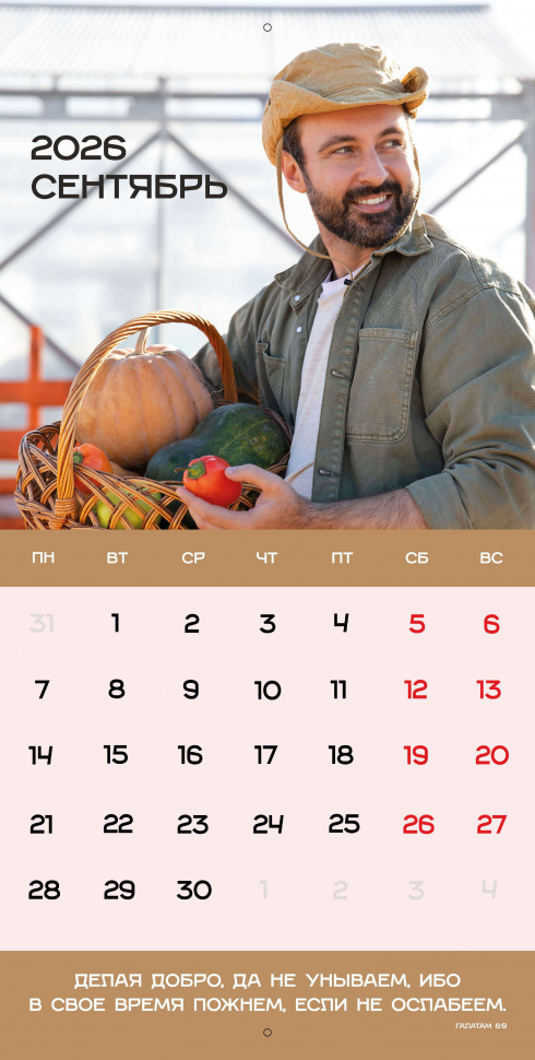 Перекидной календарь 2026: Достигая цели (мужской) /Библейская лига/