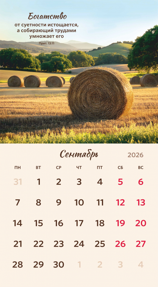 Перекидной календарь 2026: Библейская мудрость /Акварель/