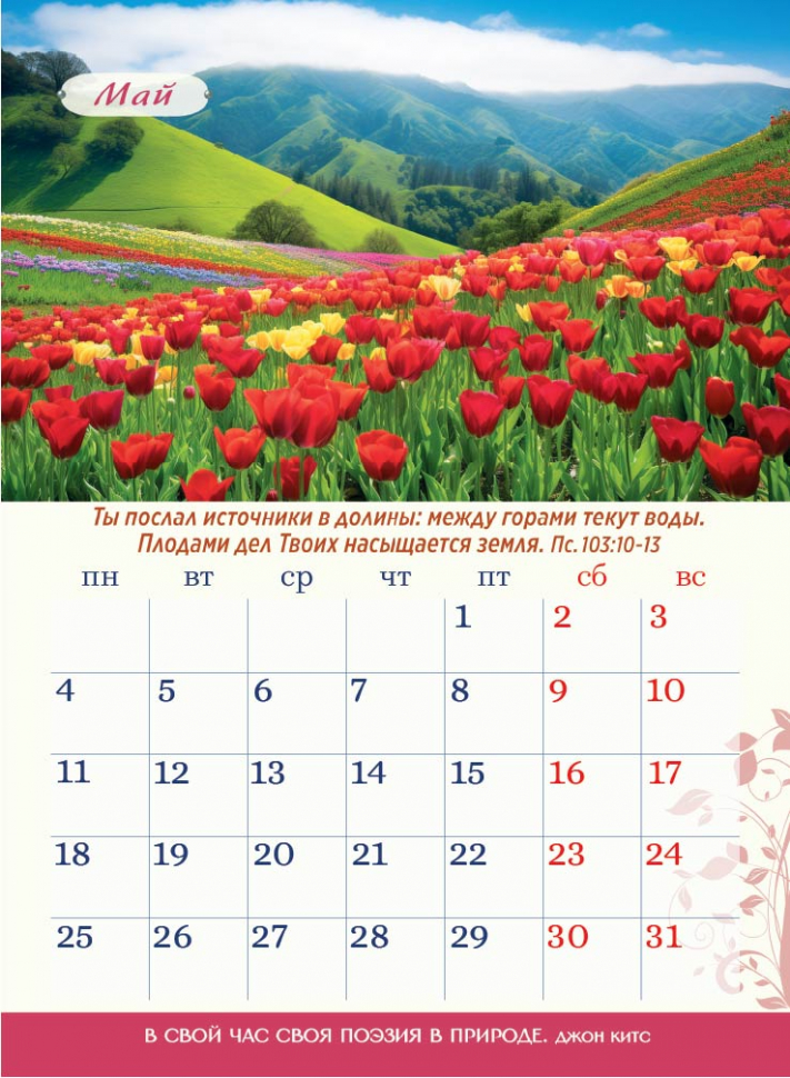 Перекидной календарь 2026: Чудесный год в общении с природой /350х250/