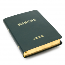 БИБЛИЯ 057 MTiG Темно-зеленый, современный перевод, кожа, золотой обрез, индексы, закладка /210х150/