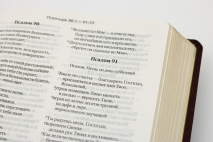 БИБЛИЯ 057 MZTiG Красный, современный перевод, кожа, золотой обрез, индексы, закладка /210х150/