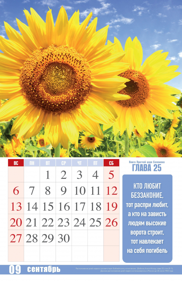 Перекидной календарь 2026: Притчи Царя Соломона