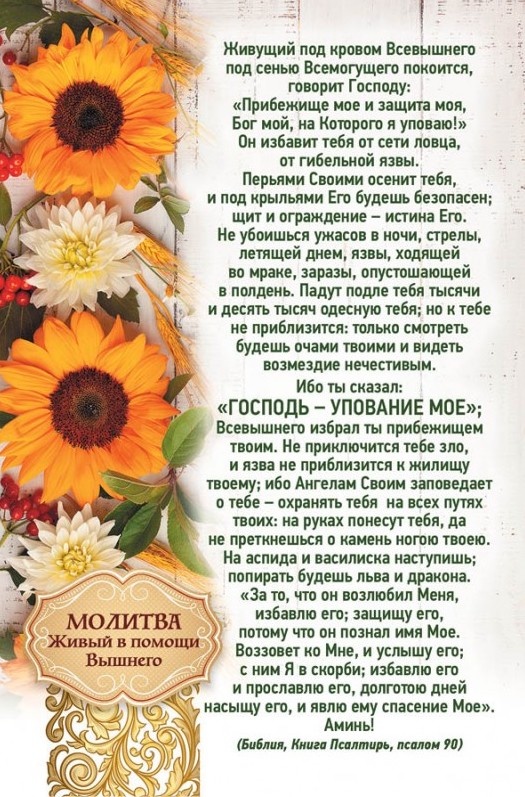Открытка одинарная 10x15: Молитва Живый в помощи Вышнего - купить с ...