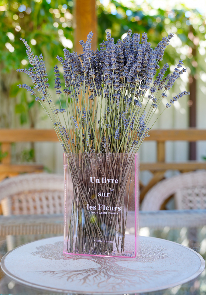 Ваза-книга для цветов /прозрачный красный/