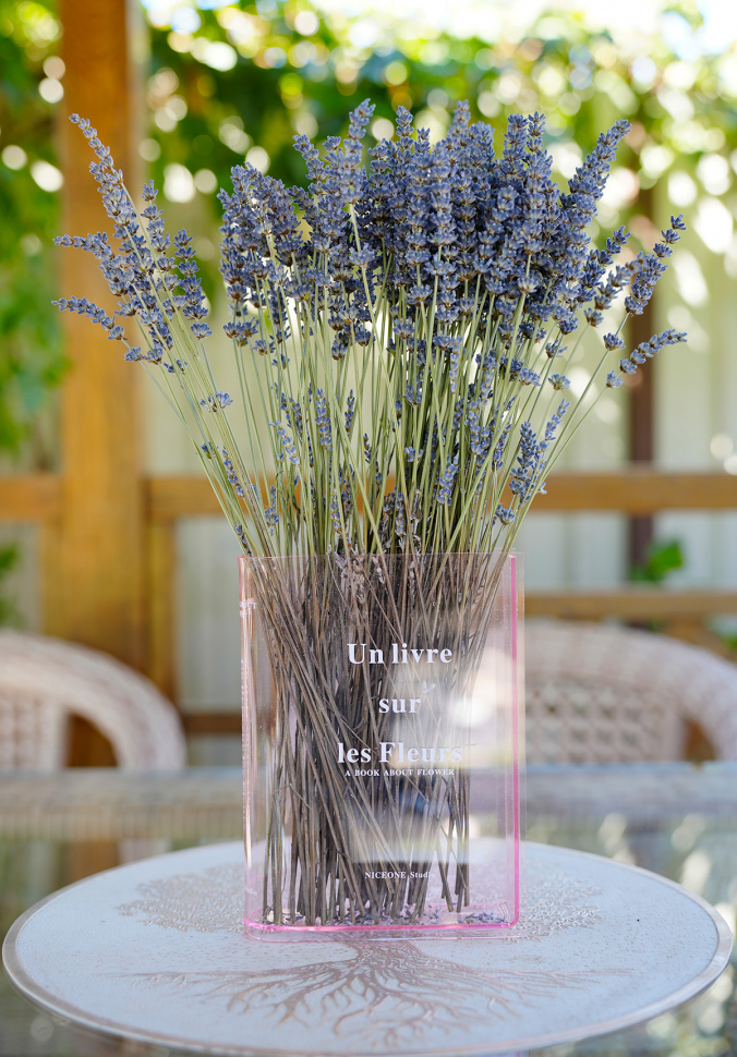 Ваза-книга для цветов /прозрачный красный/