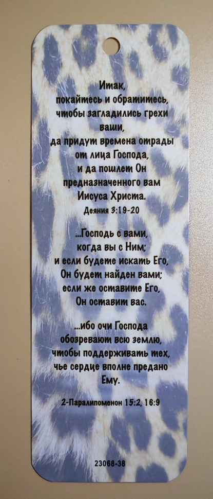 Закладка двусторонняя «Не оставлю и не покину тебя» /леопард/