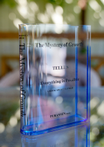 Ваза-книга для цветов /прозрачный синий/