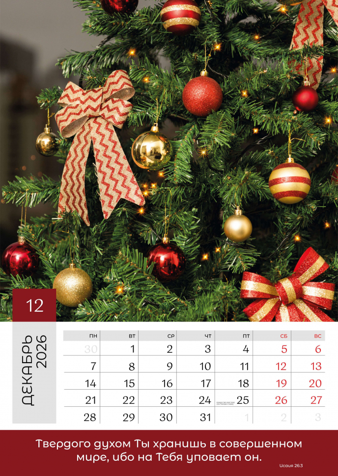 Перекидной календарь 2026: Слово Божье в каждый дом. 12 листов /Библейская лига/
