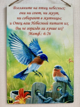 Табличка интерьерная из ХДФ: ПТИЧКИ