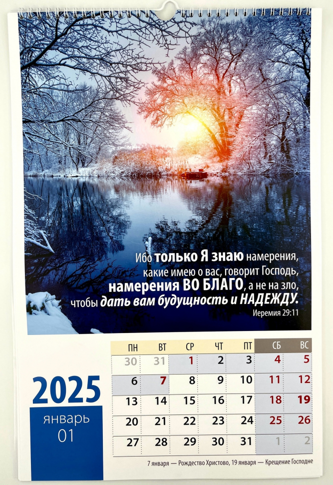 Перекидной календарь на пружине 2025: Надежда /12 листов/