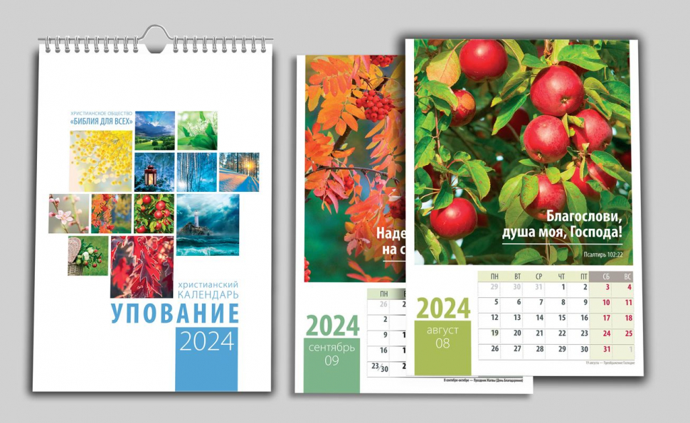 Перекидной календарь на пружине 2024: Упование /12 листов/