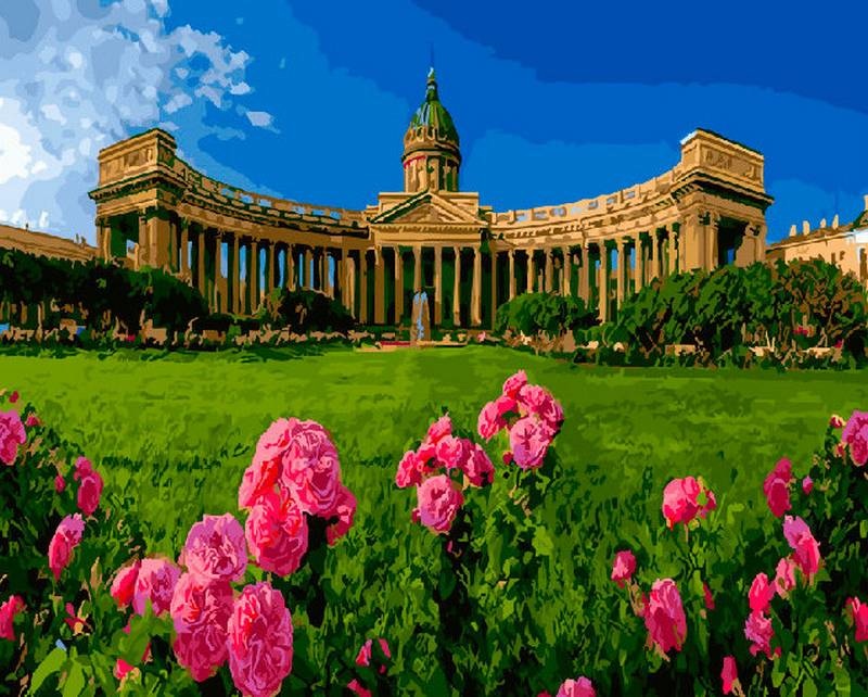 КАРТИНА ПО НОМЕРАМ. Казанский собор летом /40х50/