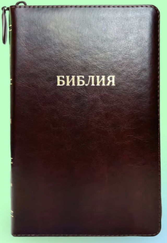 БИБЛИЯ 067 ZTI Классическая, темно-коричневый цвет, пралел. места, золотой срез, индексы, молния, две закладки /145х220/