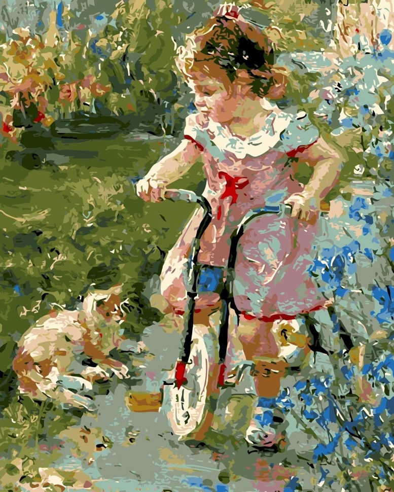 КАРТИНА ПО НОМЕРАМ PAINTBOY &quot;Девочка на велосипеде&quot; /40х50/