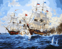 КАРТИНА ПО НОМЕРАМ. Морская битва /40х50/