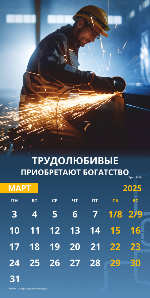 Перекидной календарь 2025: Достигая цели (мужской) /Акварель/