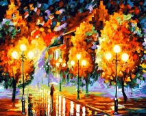 КАРТИНА ПО НОМЕРАМ. Осенняя улица /40х50/