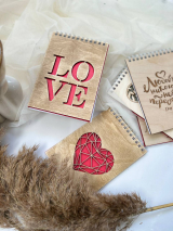 Блокнот малый &quot;Love&quot; Дерево, пружина /155х110 мм/