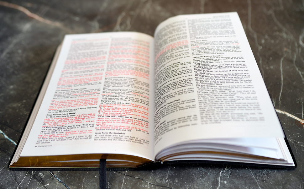 HOLY BIBLE. New King James Version. Gift &amp; Award Bible. Библия Короля Иакова на английском языке. Словарь, карты, закладка, подарочная вкладка, слова Иисуса выделены красным /200х140/